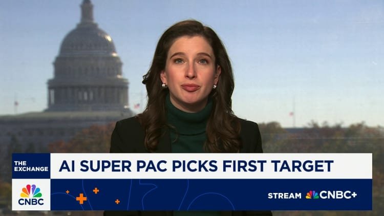 AI industry-backed super PAC picks first target