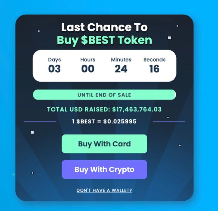 Last chance to buy $BEST Token