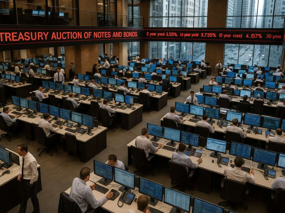 The US treasury sells $44 billion of 7 year notes at a high yield of 3.781%